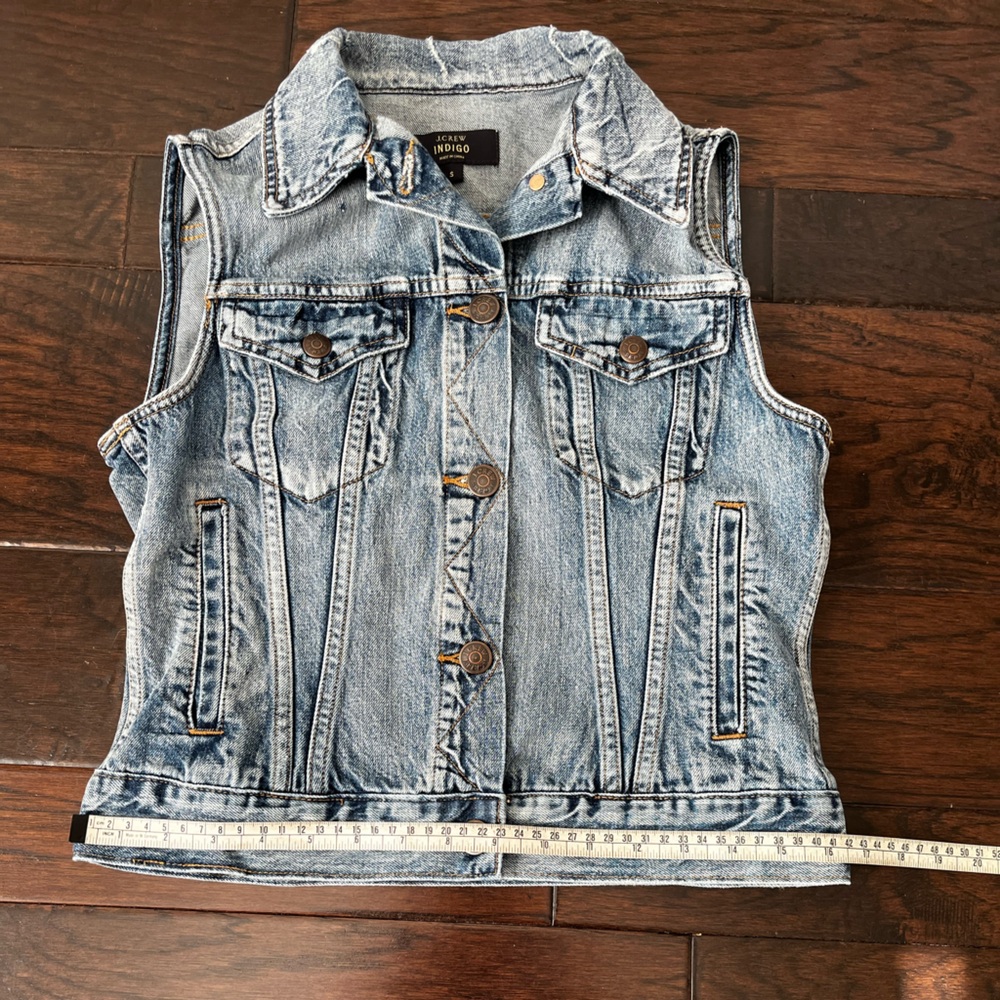 J. Crew Indigo Denim Woman’s Vest, Small - Picture 2 of 13